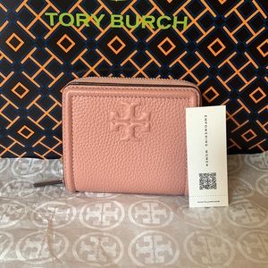 Tory Burch Thea Bi Fold Wallet Pink Moon Gold